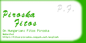 piroska fitos business card